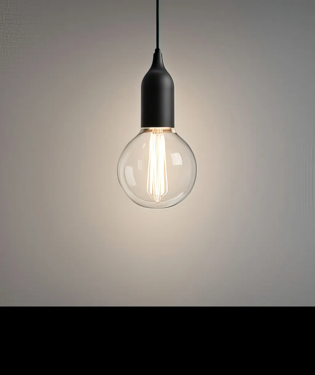 a light bulb hanging from a ceiling