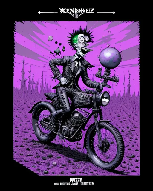 a poster of a skeleton riding a motorcycle