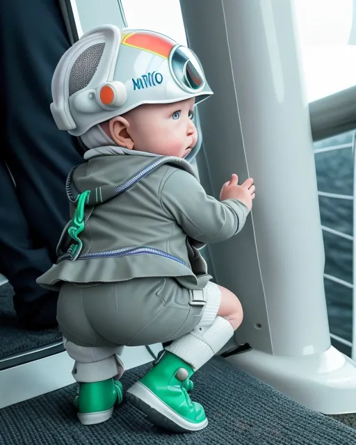 a small child wearing a helmet on a boat