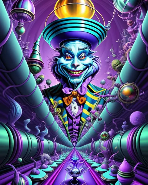 a painting of a clown wearing a top hat