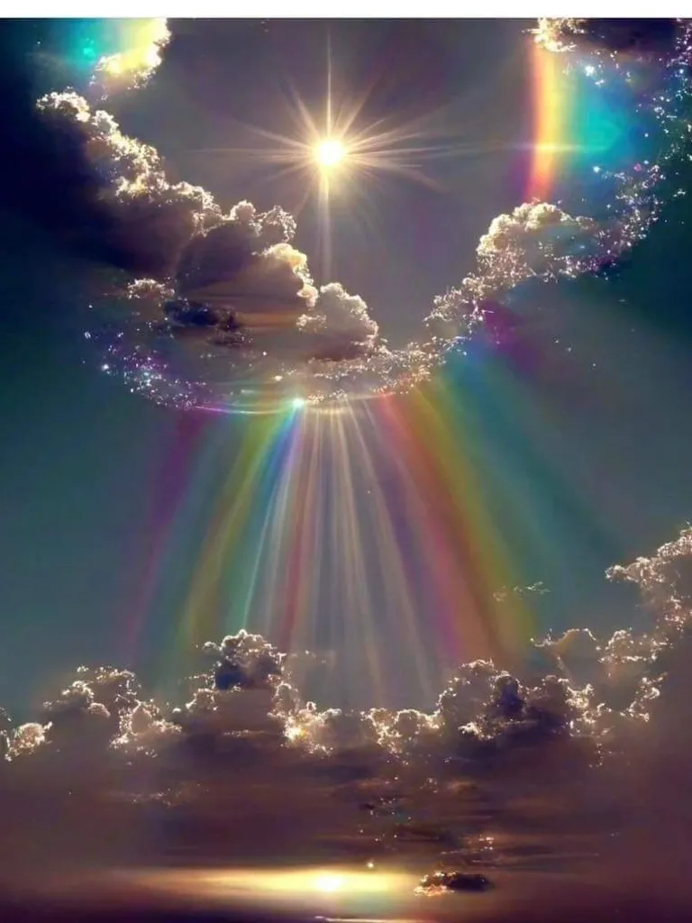 a picture of a rainbow in the sky