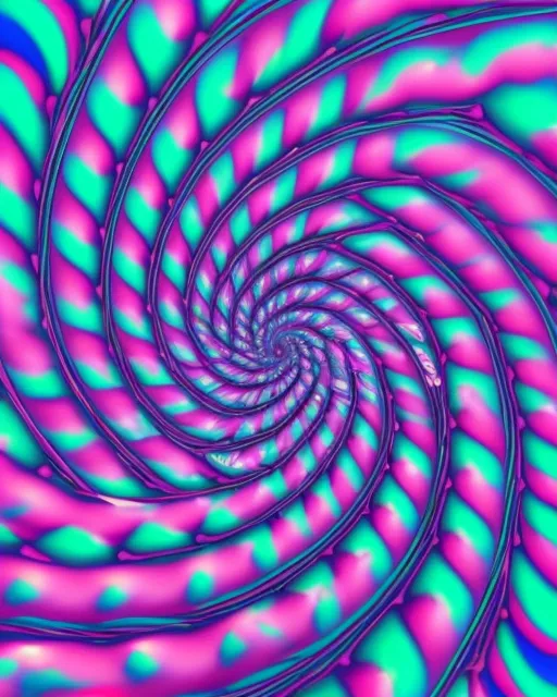 a computer generated image of a pink and blue spiral