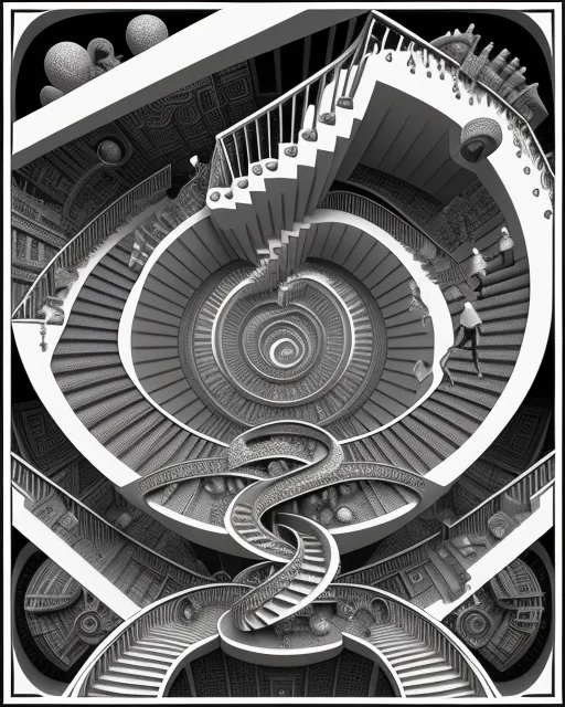 a black and white photo of a spiral staircase