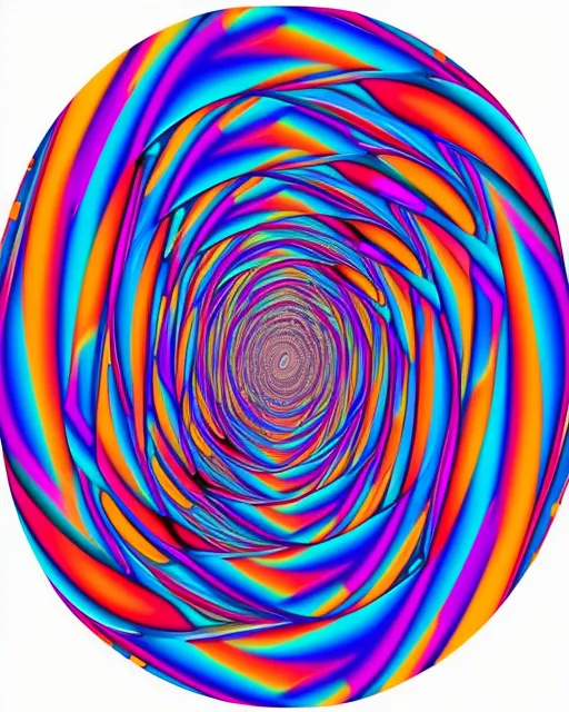 a circular image with a colorful swirl in the center