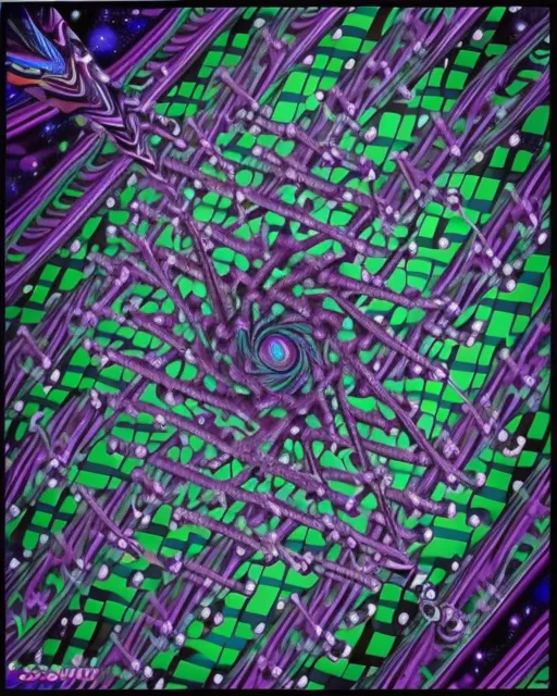 a computer generated image of a green and purple pattern