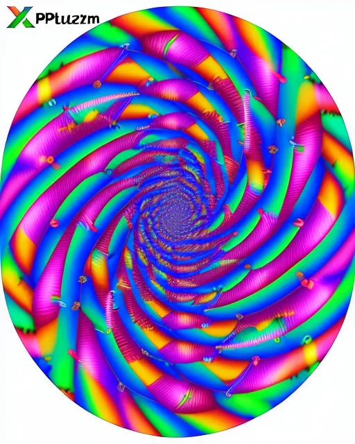 an image of a colorful spiral in the middle of a circle