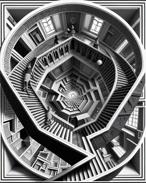 a black and white photo of a spiral staircase