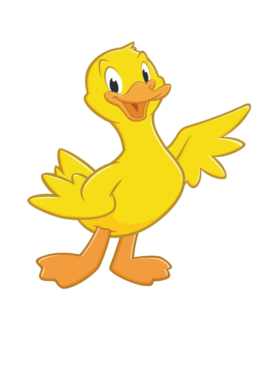 a yellow duck with a big smile on it's face