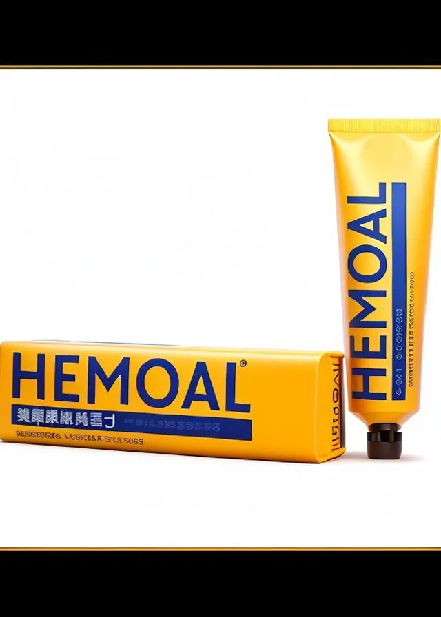 a tube of hemoal next to a tube of toothpaste