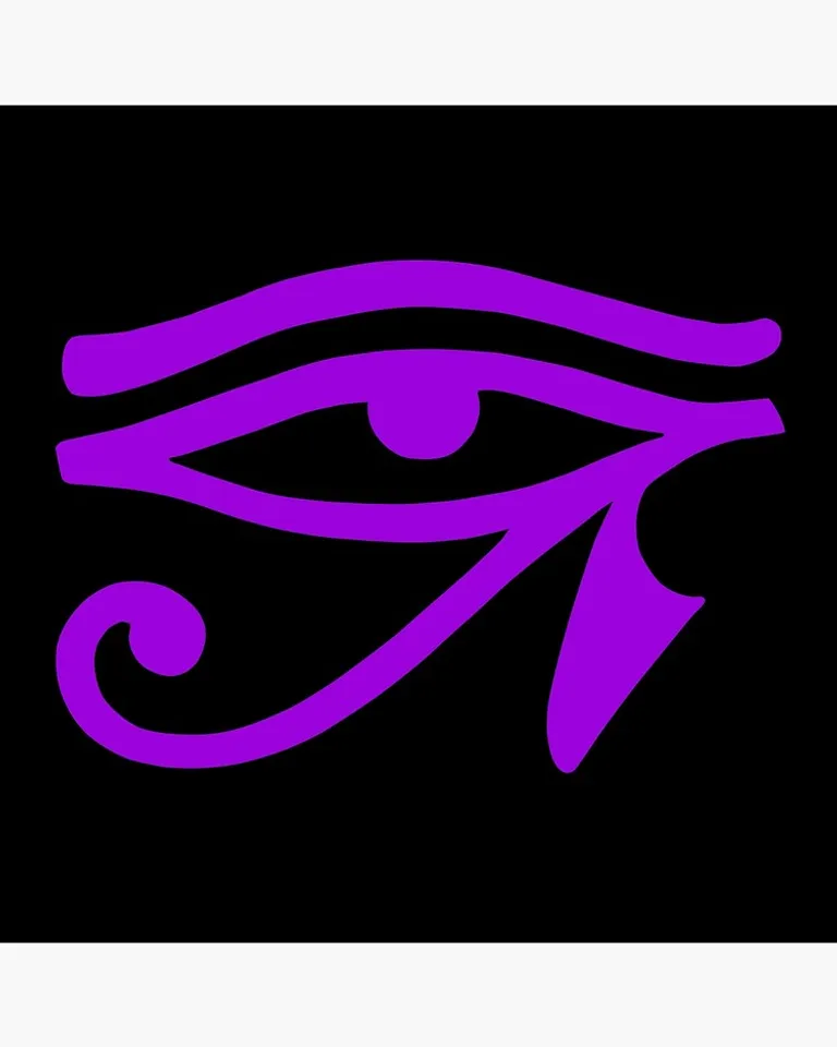 a purple eye on a black background