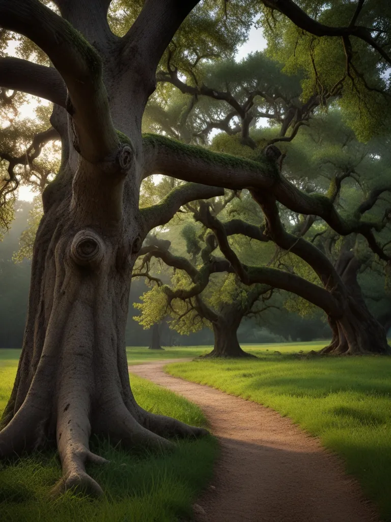 a path leading through a grove of trees