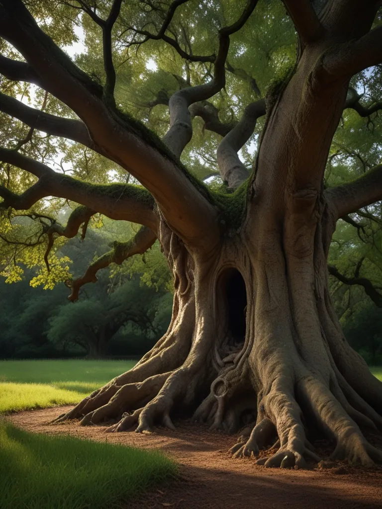 a large tree with a very large trunk