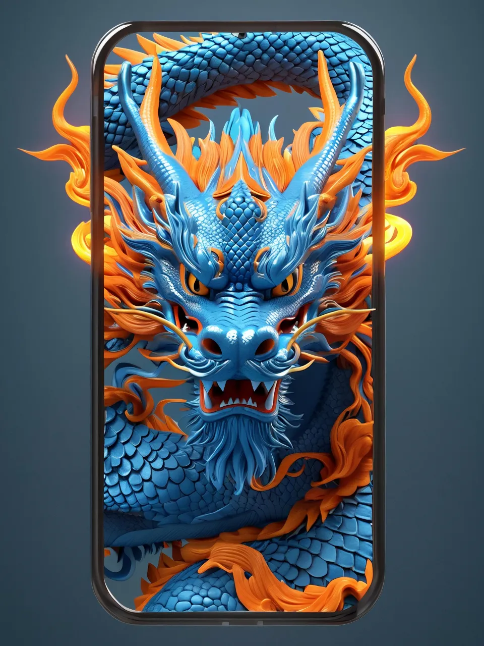 a phone case with a blue dragon on it