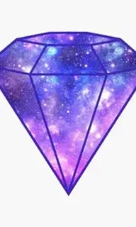 a purple diamond with stars in the background