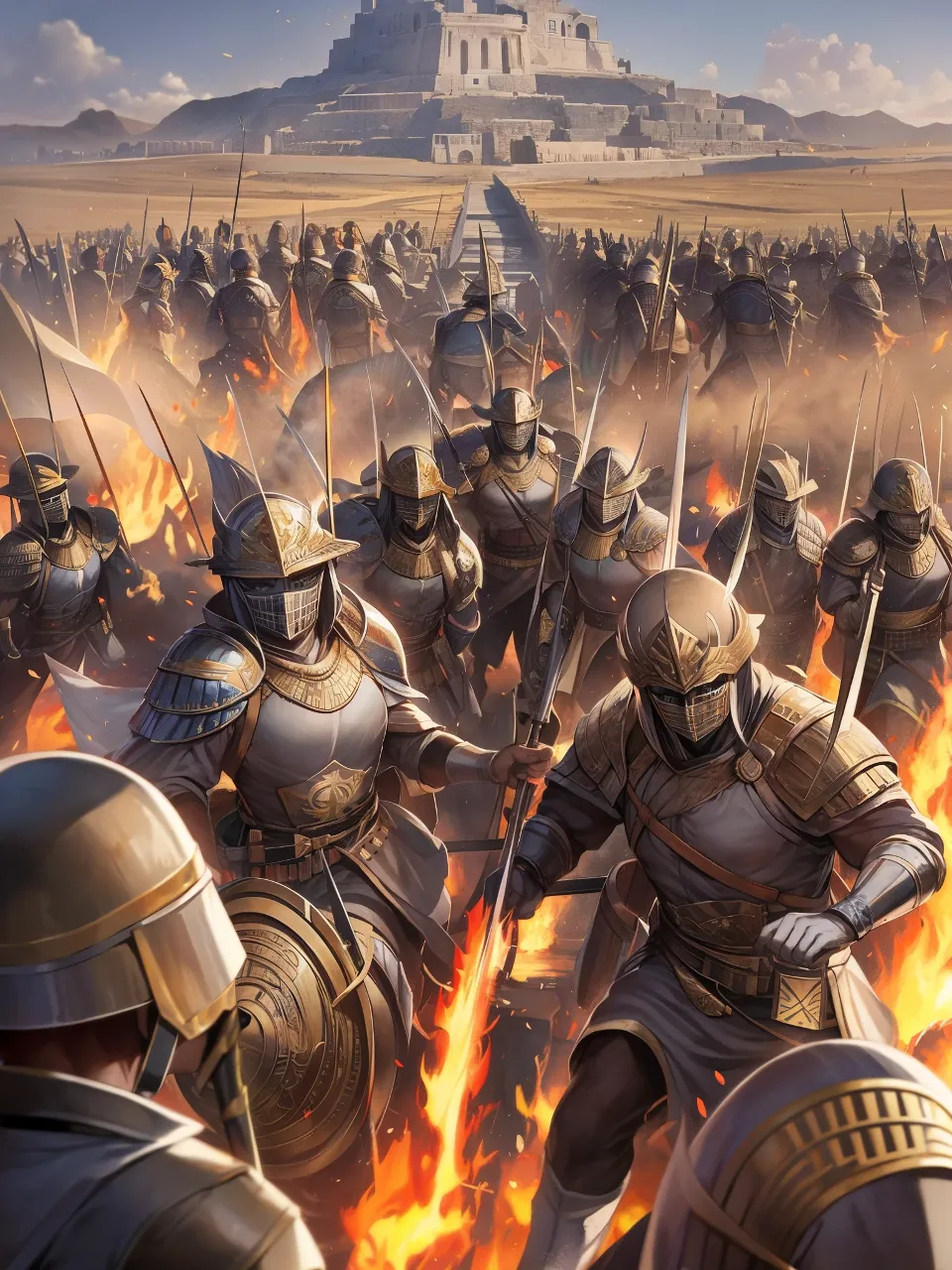 a painting of a group of men in armor