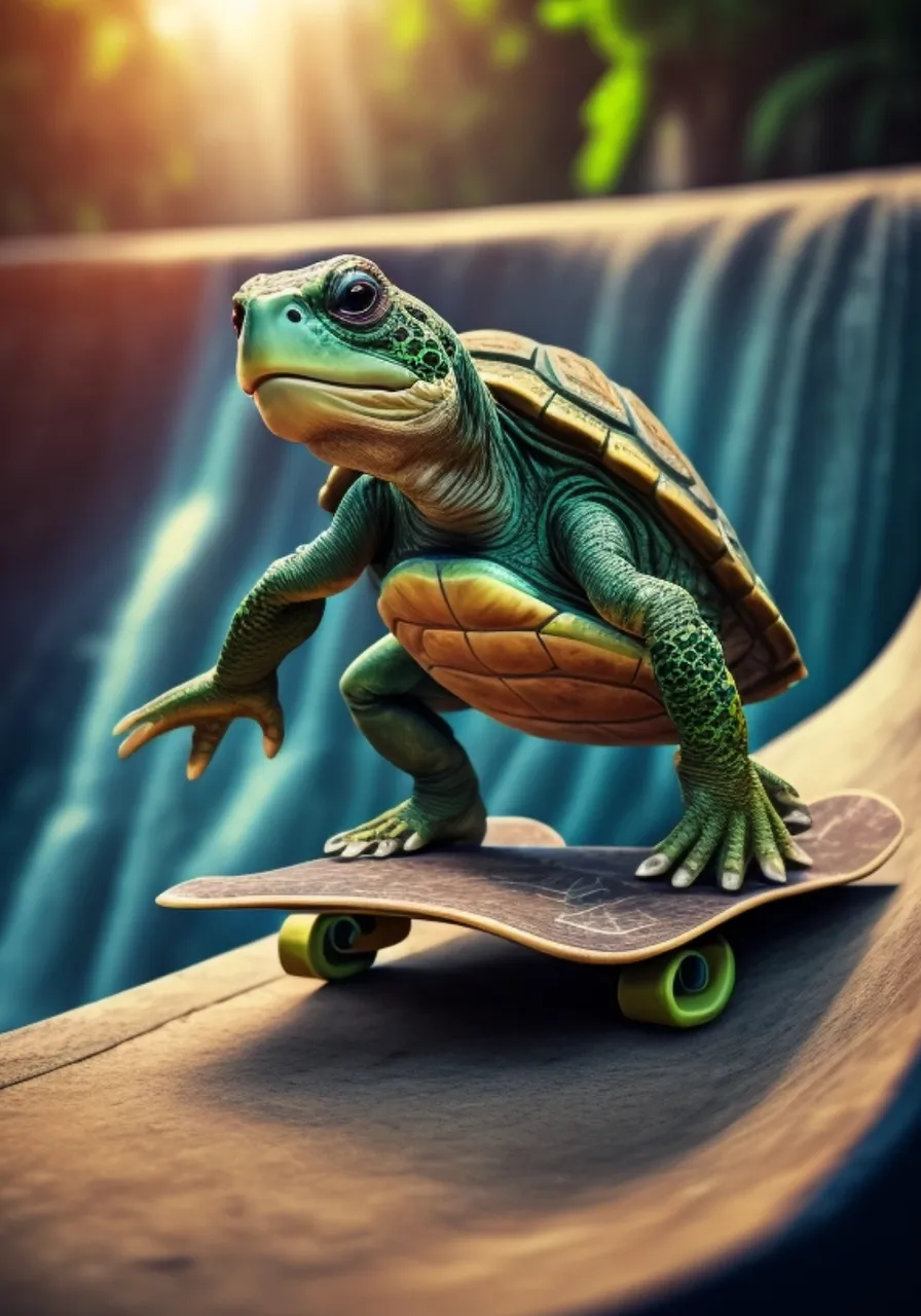 reptile, iguania, sports equipment, terrestrial animal, skateboard, art, lizard, electric blue, scaled reptile, skateboarding equipment