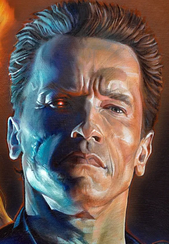 a painting of a man with his eyes closed