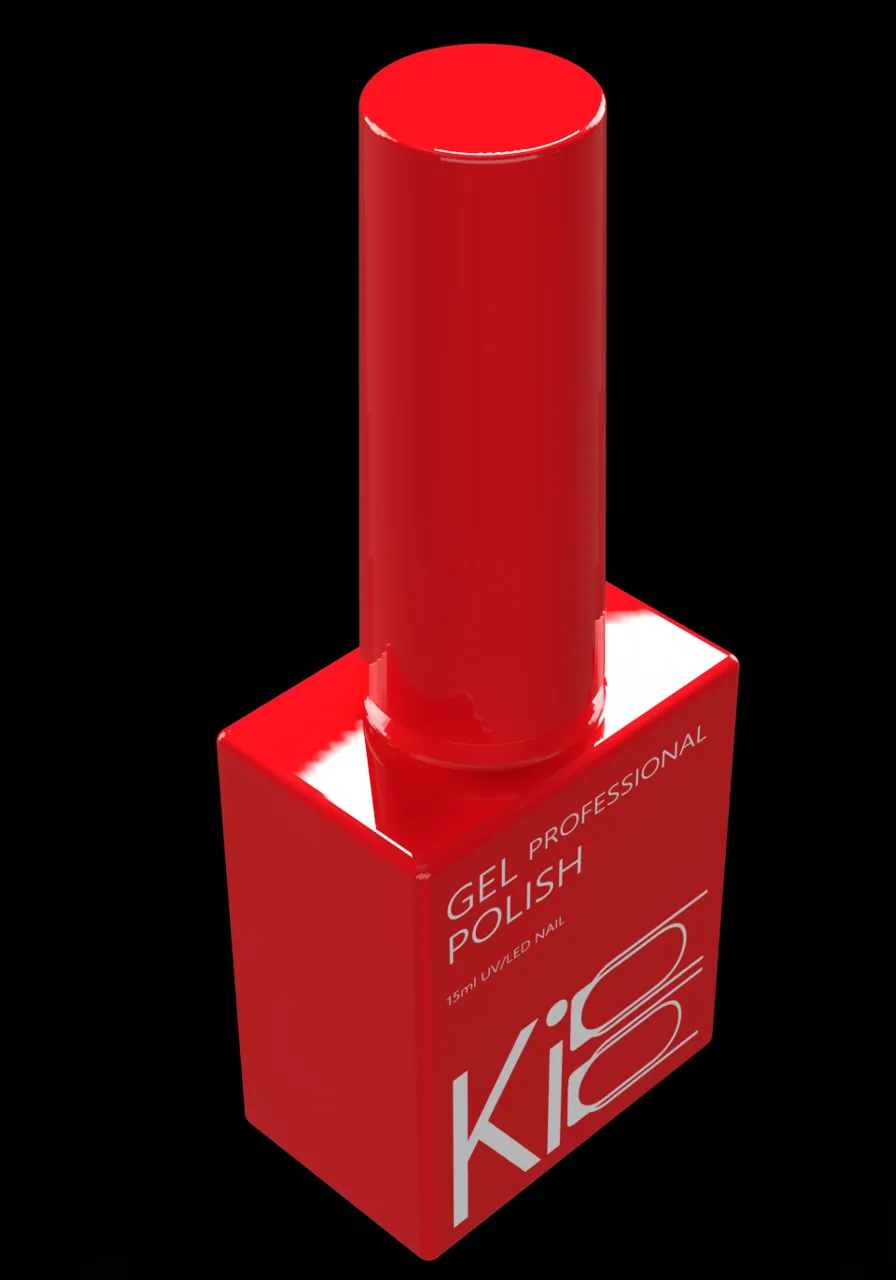 a red nail polish bottle on a black background