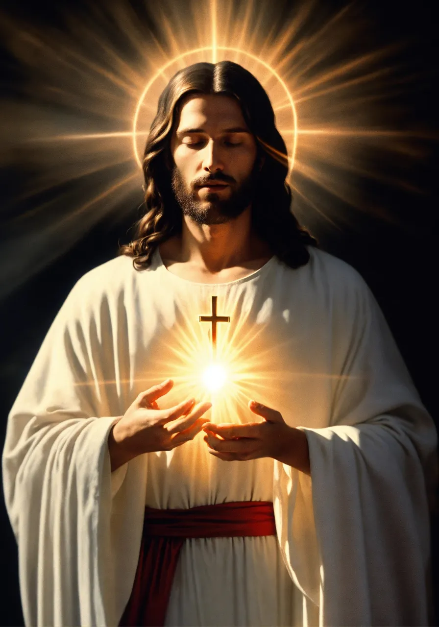 jesus holding the light of the world in his hands