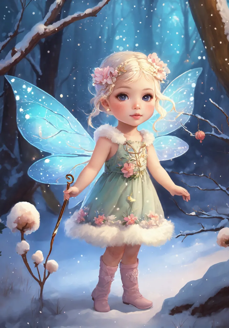 a painting of a little girl dressed as a fairy