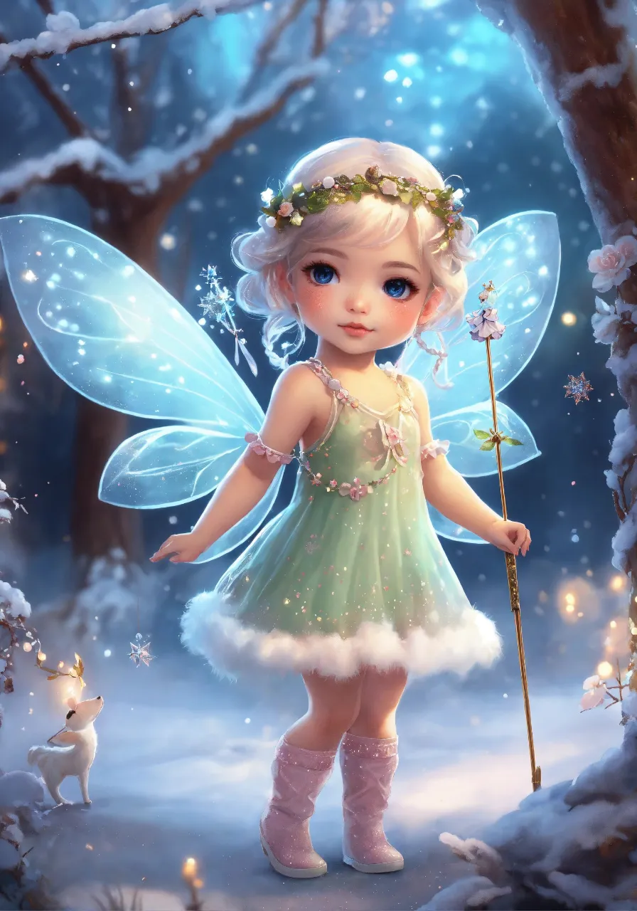 a little girl dressed as a fairy holding a wand