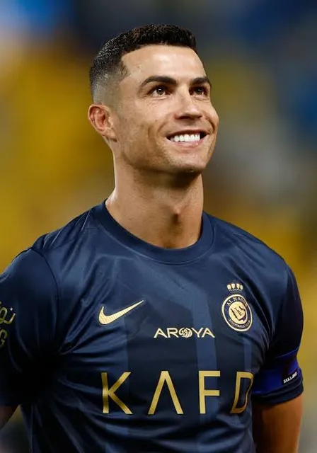 Ronaldo with a smile on his face 