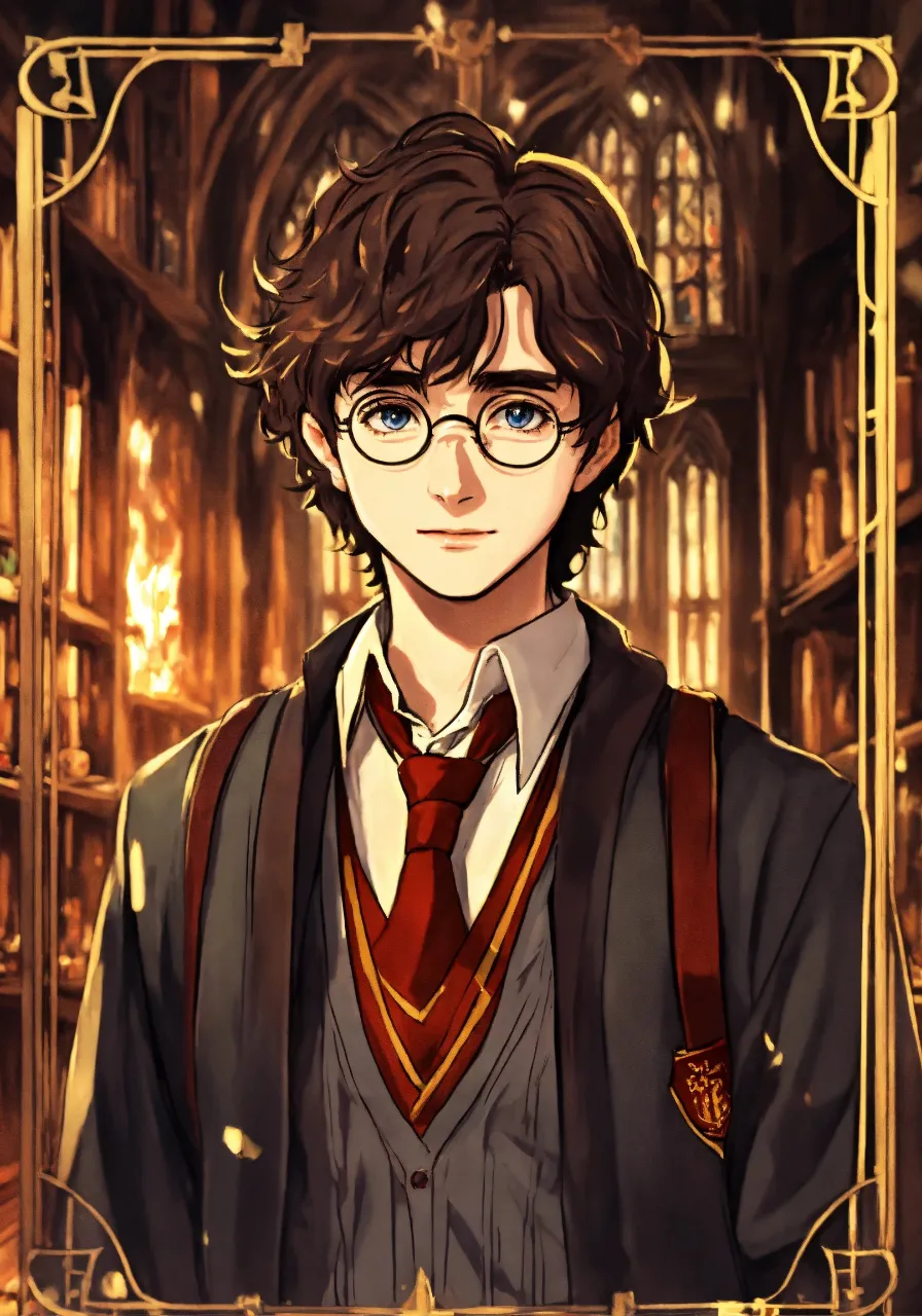 a man with glasses and a tie in a library