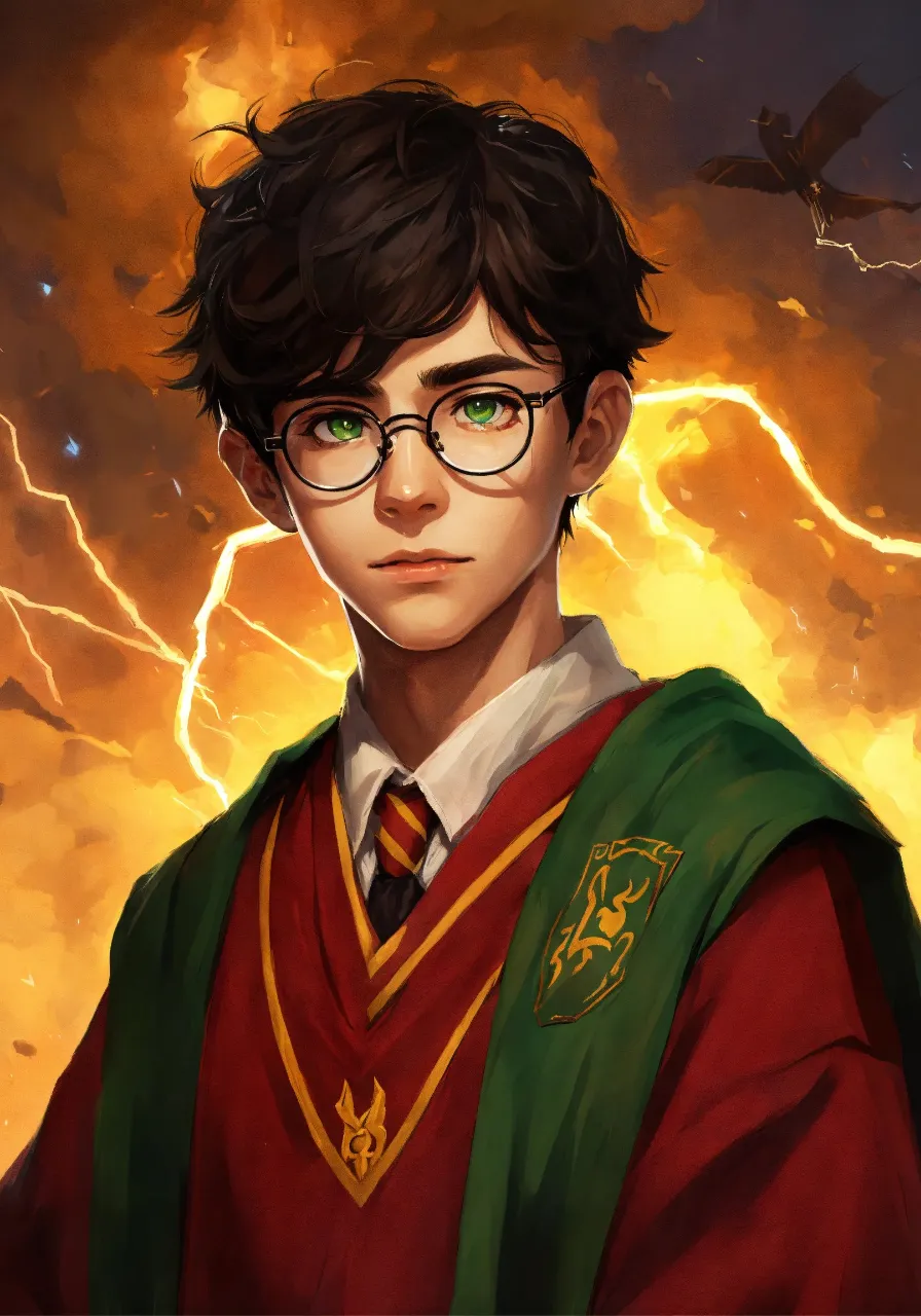 a painting of a young harry potter