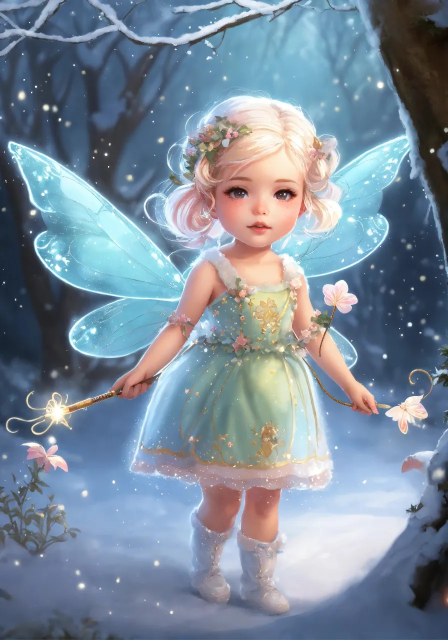 a little girl dressed as a fairy holding a wand