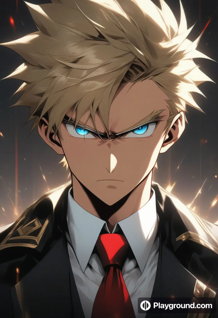 an anime character with blonde hair and blue eyes