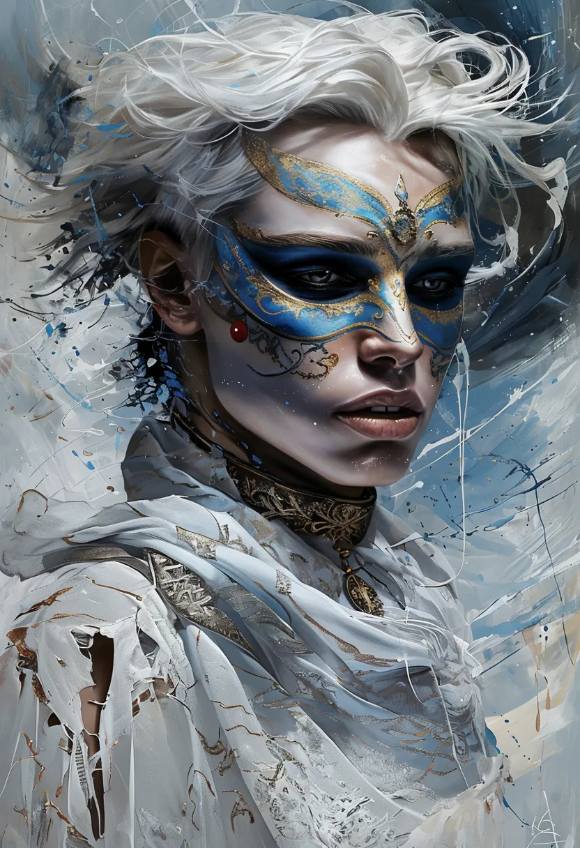 eyelash, headgear, art, eyewear, event, painting, fashion design, paint, electric blue, visual arts