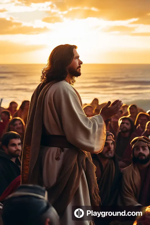 a man with a beard standing in front of a crowd of people