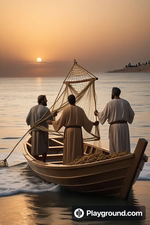 a group of men standing on top of a boat