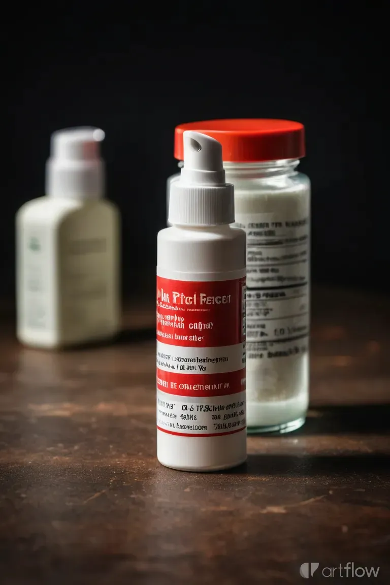 two bottles of medicine sit on a table