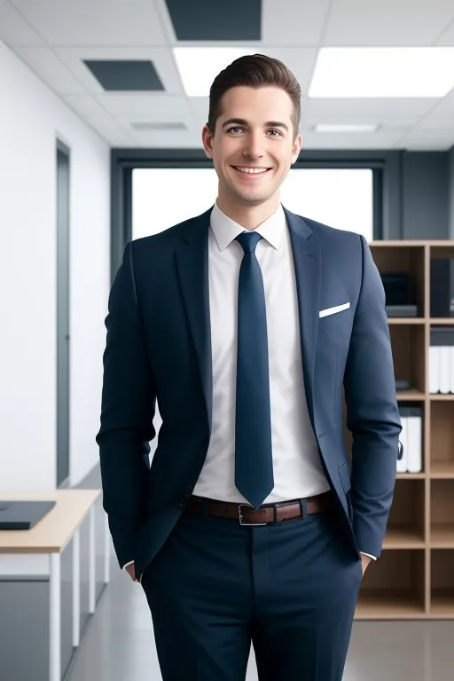 a man in a suit and tie posing for a picture