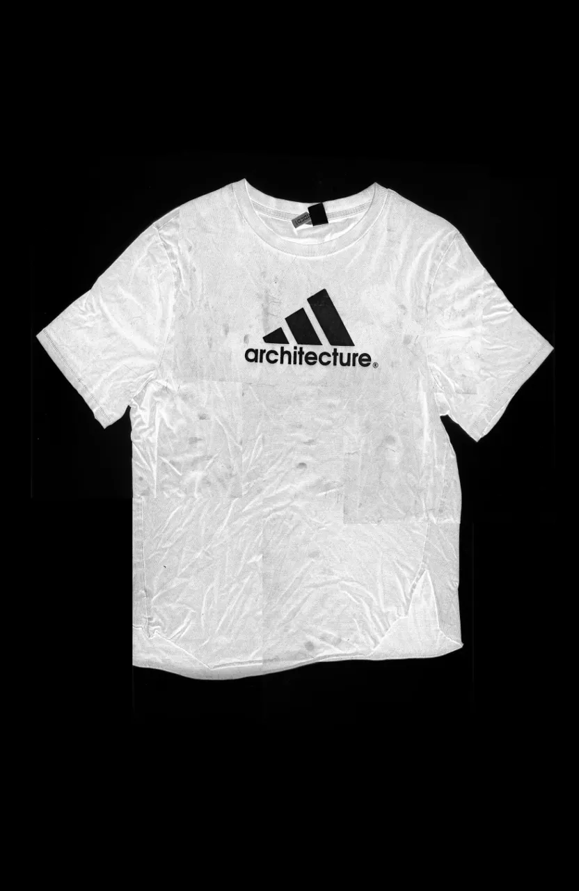 a white t - shirt with the word architecture printed on it