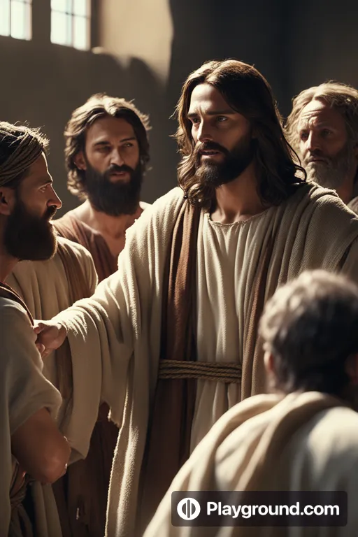 a group of men standing around each other