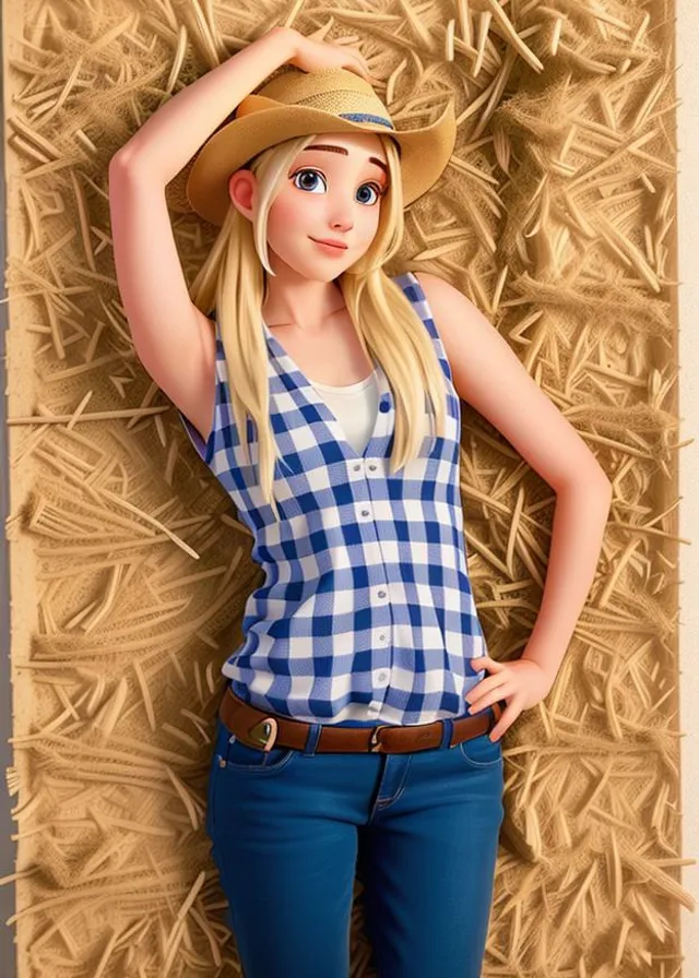 a girl in a cowboy hat poses for a picture