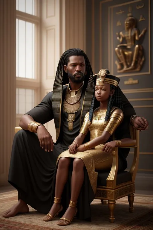 a man and a little girl sitting in a chair