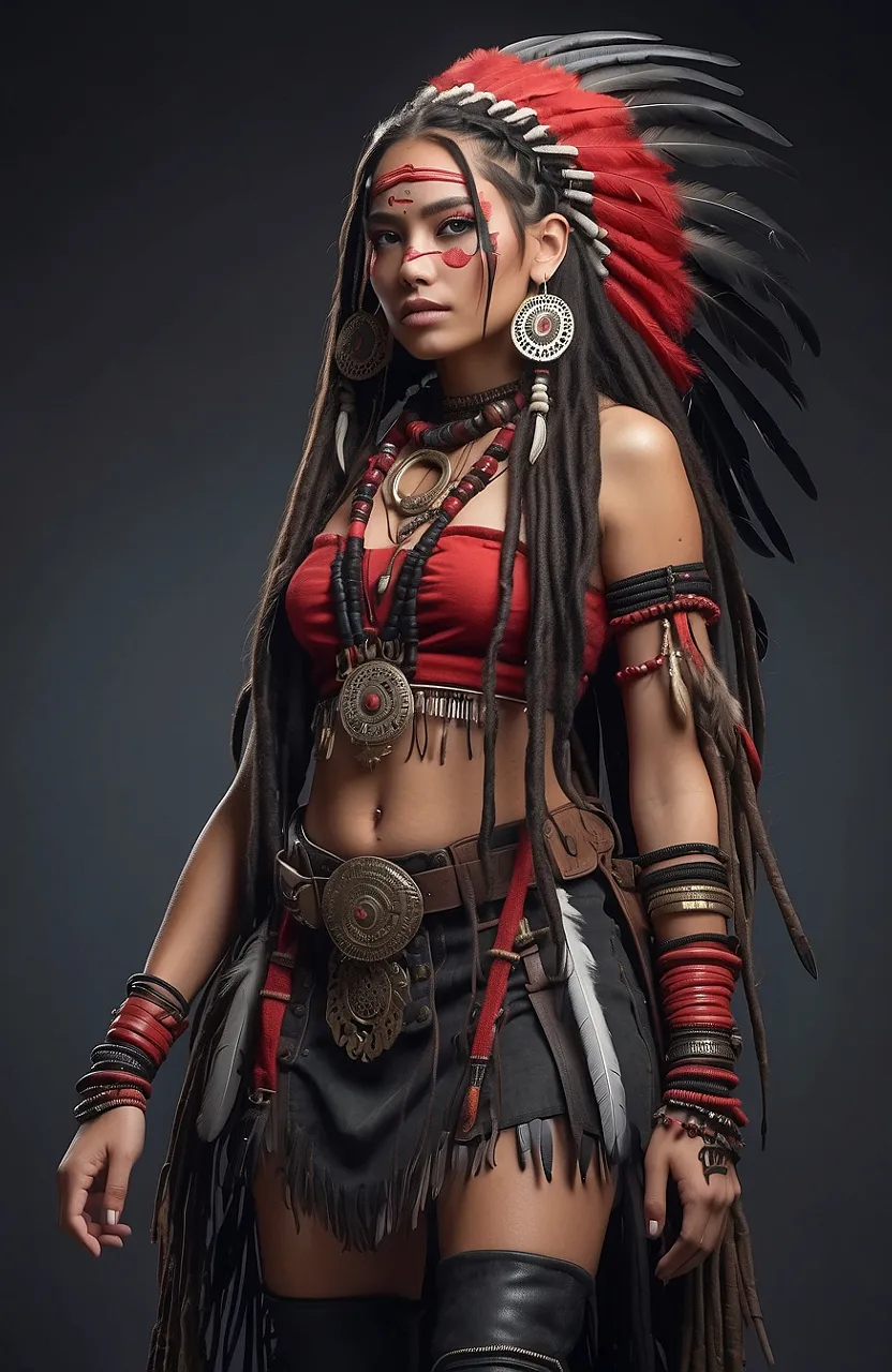 a woman in a native american costume