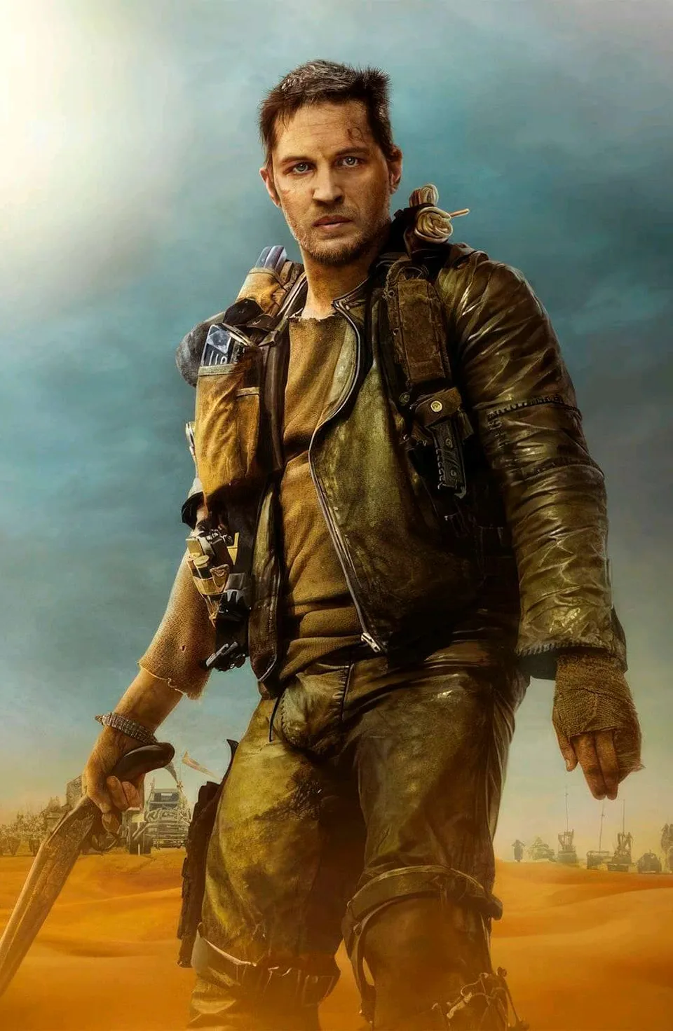 Tom Hardy as Max Rockatansky in the movie Mad Max , advertising style