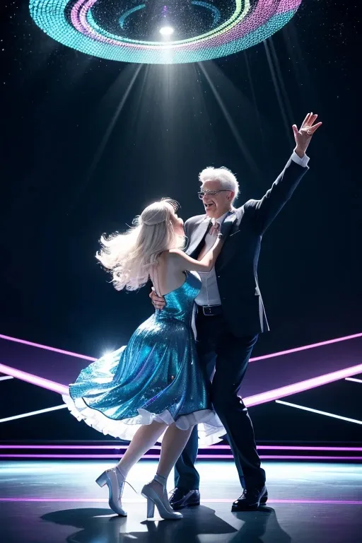 a man and a woman dancing on a dance floor