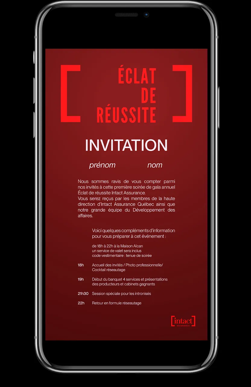 a cell phone with the text eclat de reussite on it