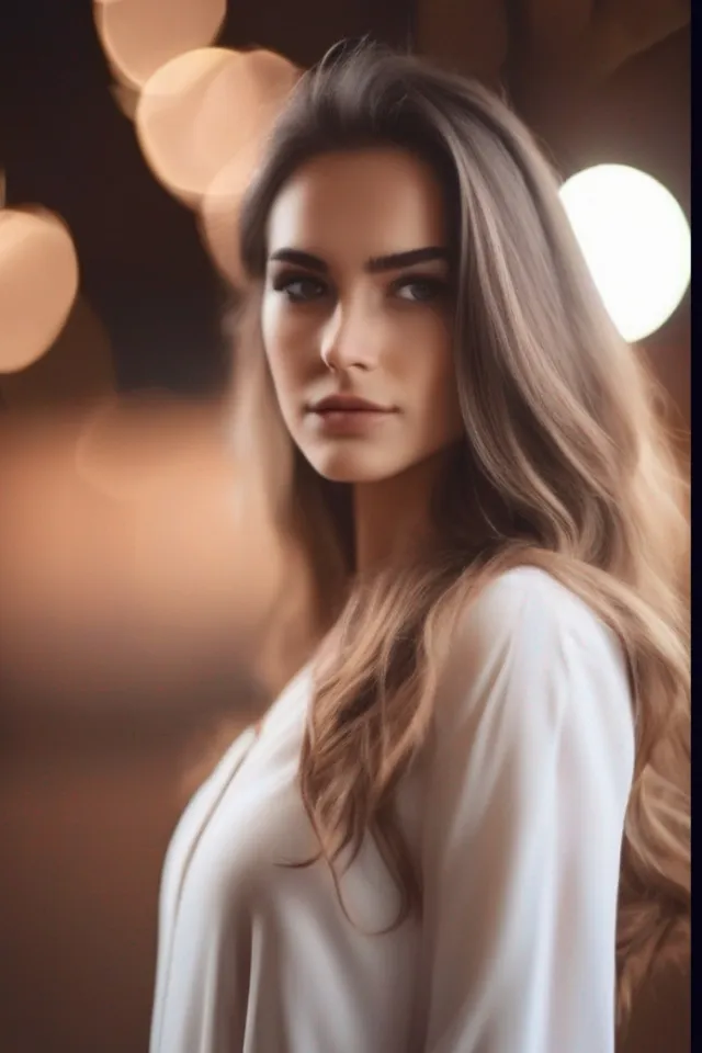 a woman with long hair is posing for a picture