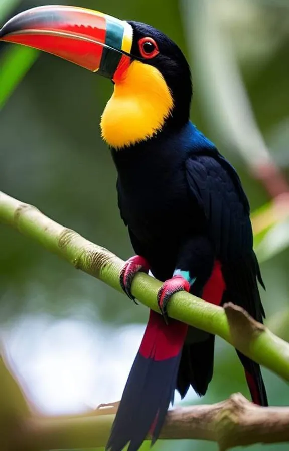 a colorful bird sitting on top of a tree branch