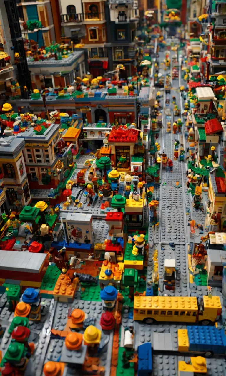 a very large lego city with lots of buildings