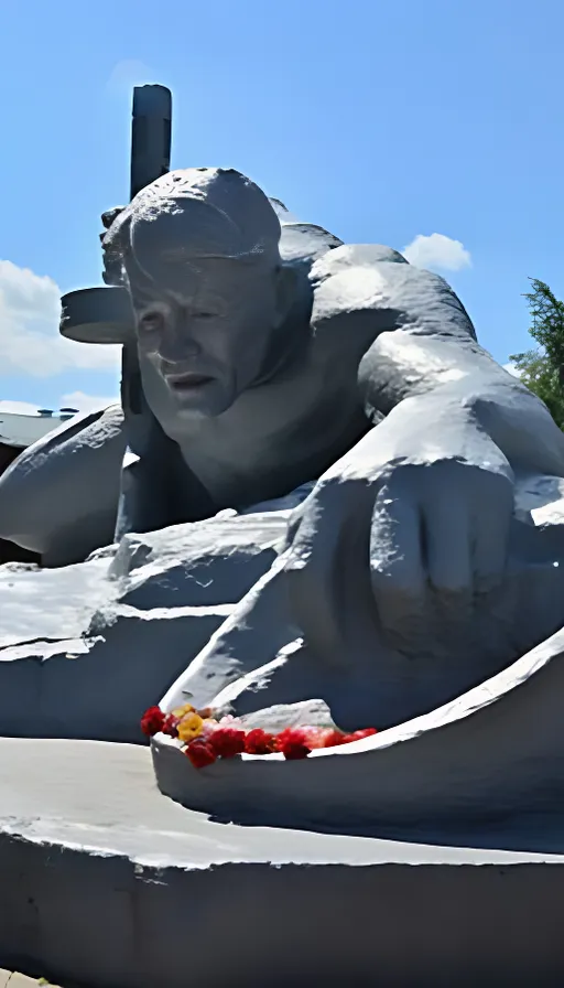 a statue of a man holding a baseball bat