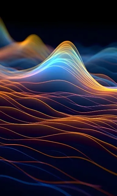 a colorful wave of light on a black background