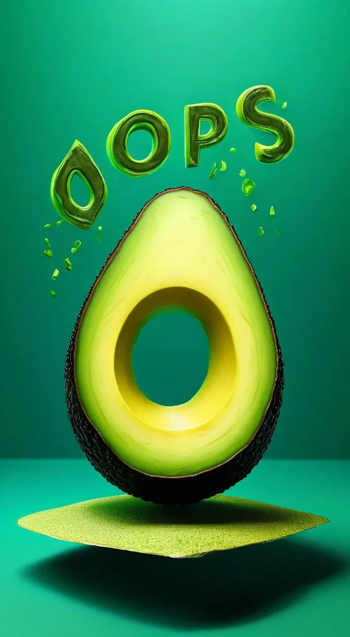 an avocado with the word pops in the middle of it