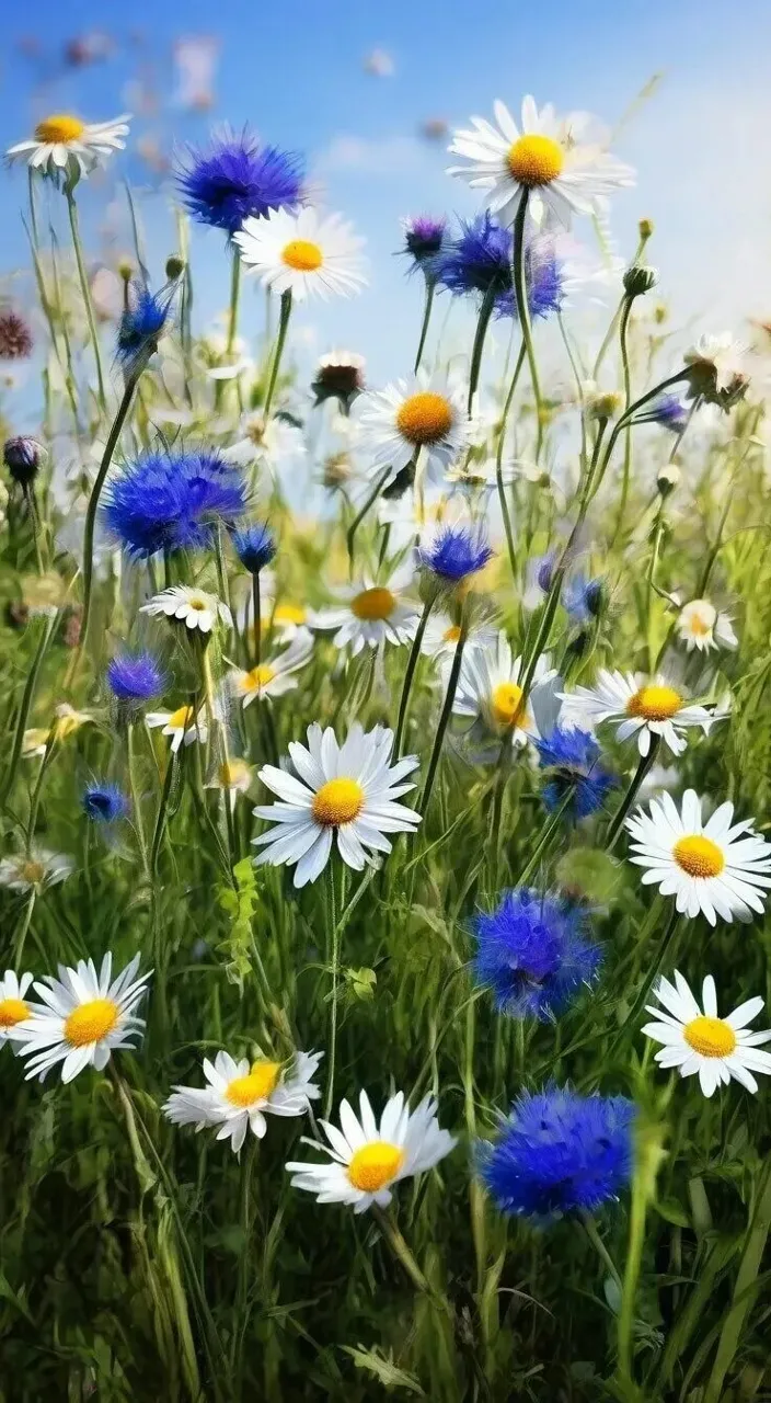 flower, plant, white, petal, blue, nature, yellow, grass, herbaceous plant, grassland